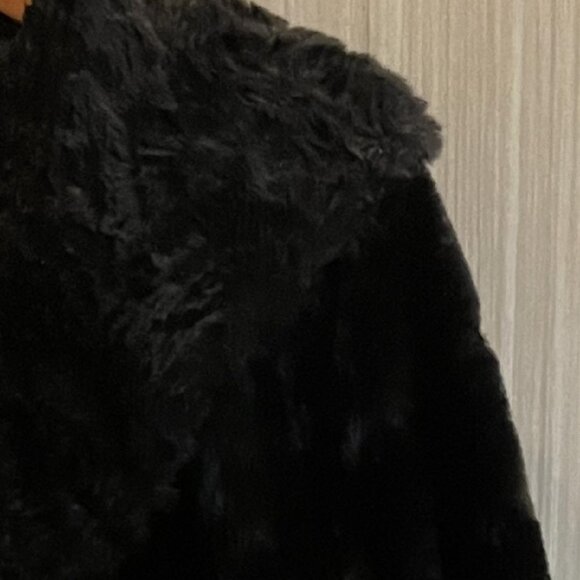 Black Faux Fur Maxi/Full Length Coat - Size Small - Picture 4 of 5
